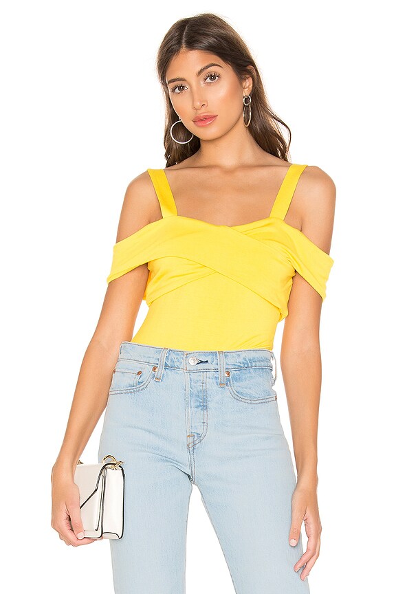 view 1 of 5 Evie Off Shoulder Bodysuit in Yellow