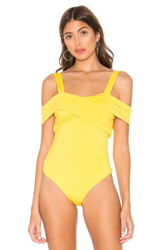 view 2 of 5 Evie Off Shoulder Bodysuit in Yellow