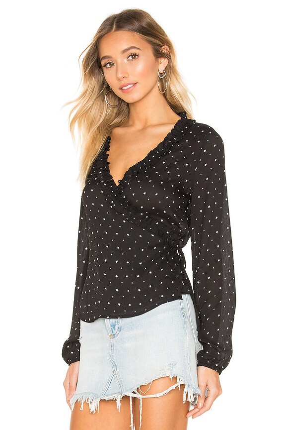 view 2 of 4 Mireia Wrap Top in Black Star
