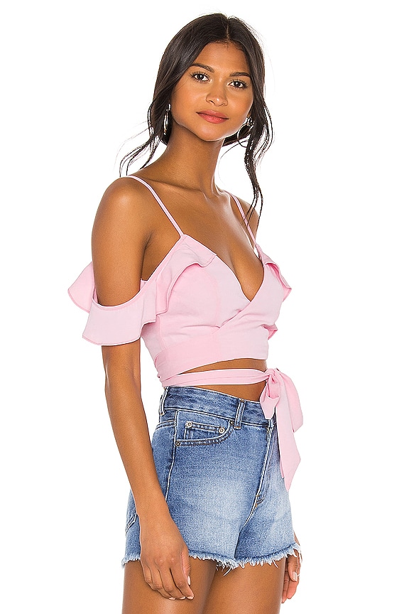 view 2 of 4 Tiffani Wrap Tie Top in Pink