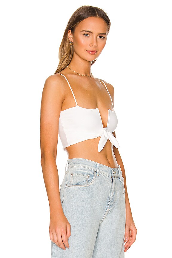view 2 of 4 Estelle Knot Crop Top in White