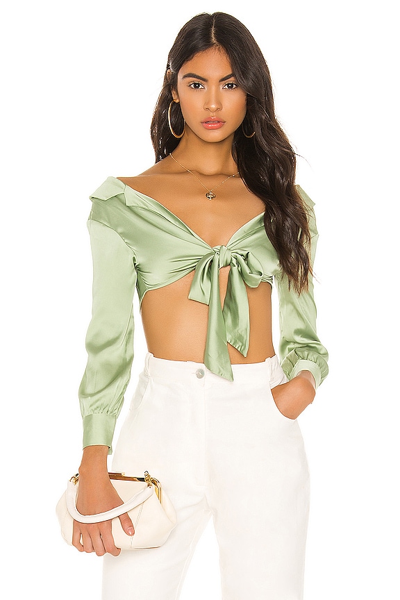 view 1 of 4 Fiona Off Shoulder Top in Sage
