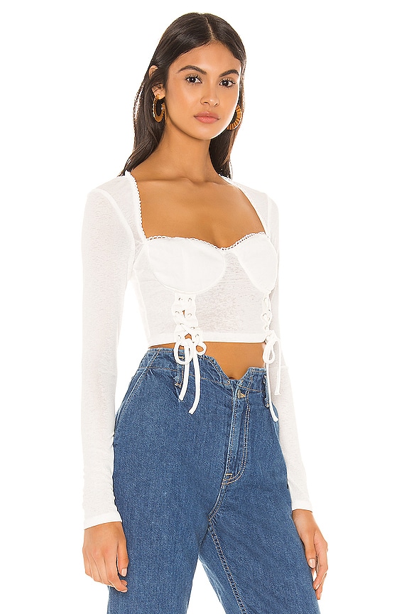 view 2 of 4 ANIAH 레이스업 탑 in White