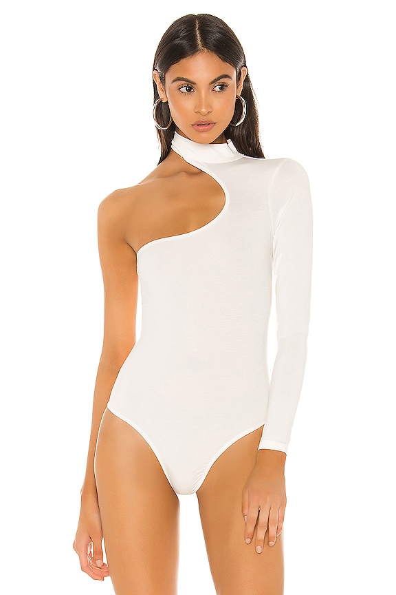 view 2 of 5 Amrita Asymmetrical Bodysuit in White