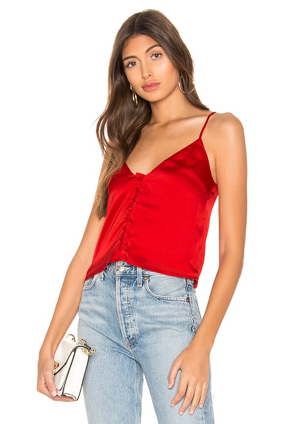 view 1 of 4 Abrienne Button Cami Top in Red