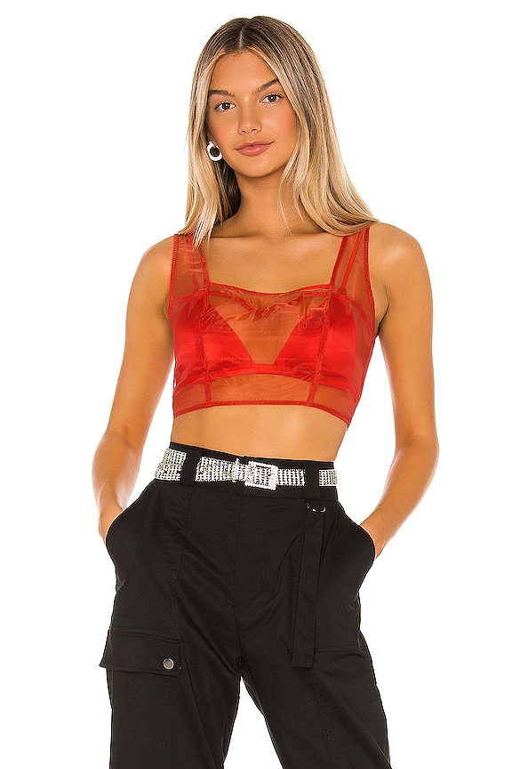 view 1 of 4 Katrina Sheer Tank Top in Red