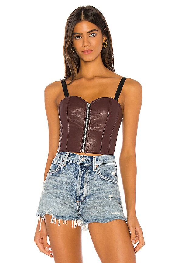 view 2 of 5 BUSTIER AVEC GLISSIÈRE DEVANT CHERICE in Plum
