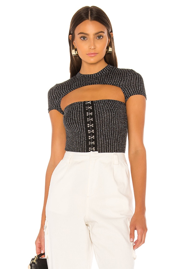 view 1 of 4 Nina Crop Top in Grey