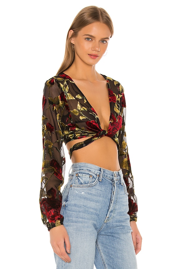 view 2 of 5 TOP CON LAZO EN ESPALDA EMRIE in Black Floral