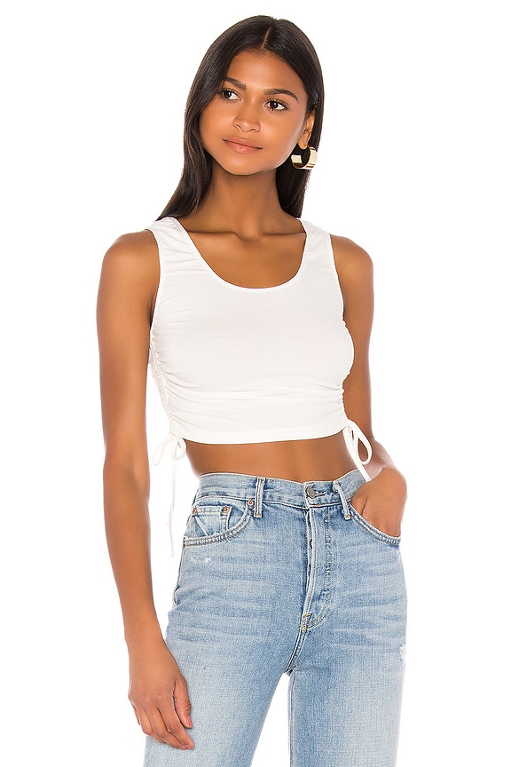 view 1 of 4 Gwen Ruched Tank Top in White