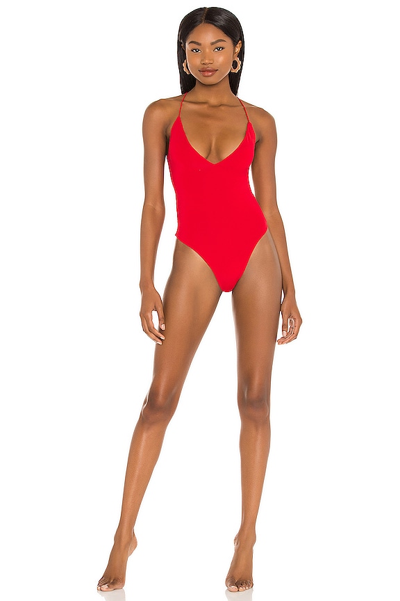 view 2 of 3 MAILLOT DE BAIN 1 PIÈCE ROSE in Red