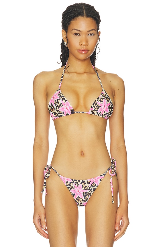 view 1 of 4 Kalia Bikini Top in Pink Floral Leopard