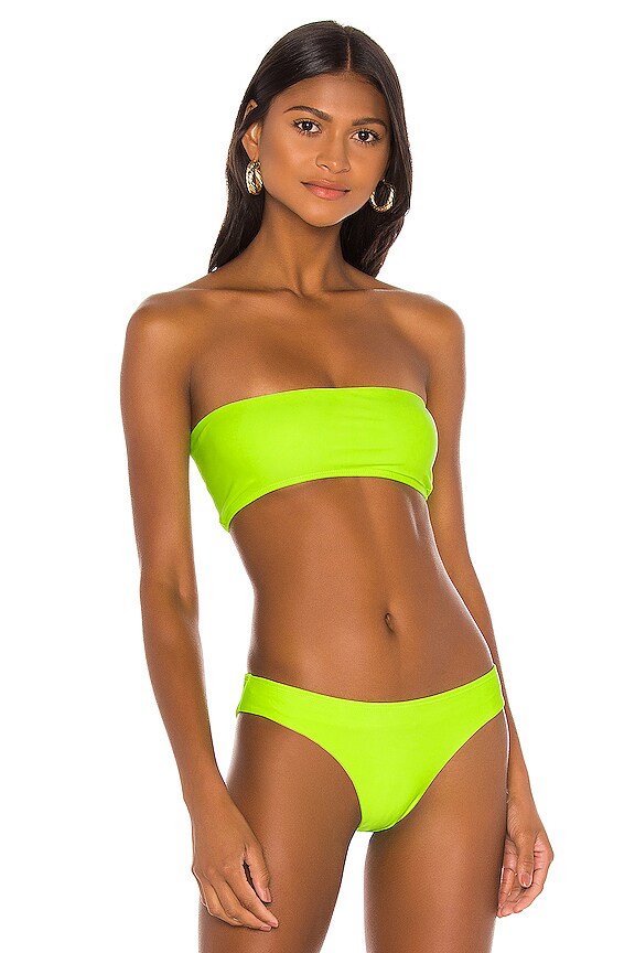 view 1 of 3 Bella Strapless Bikini Top in Neon Green