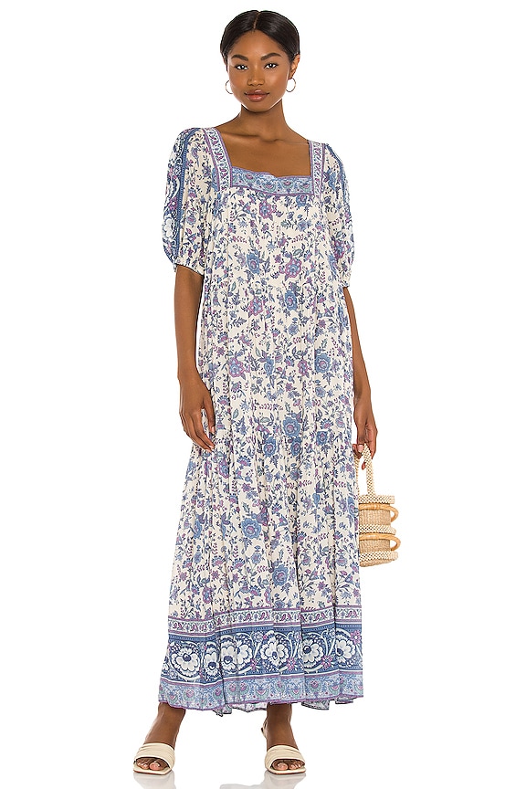 view 2 of 4 Folk Song Square Neck Gown in Sky