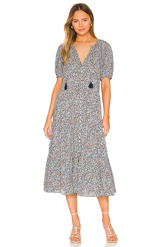 view 1 of 3 ROBE MI-LONGUE POPPY in Navy