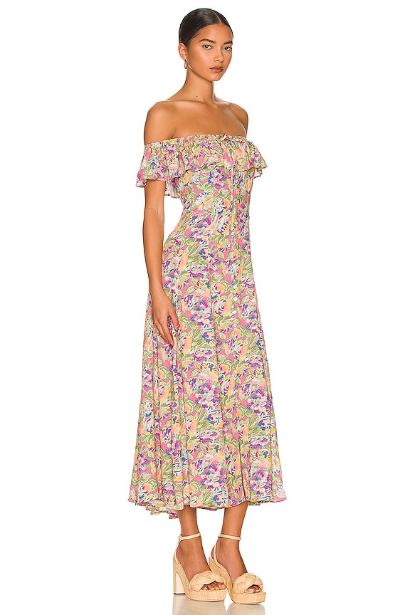 view 2 of 3 Dolly Off-Shoulder Sundress in Popsicle