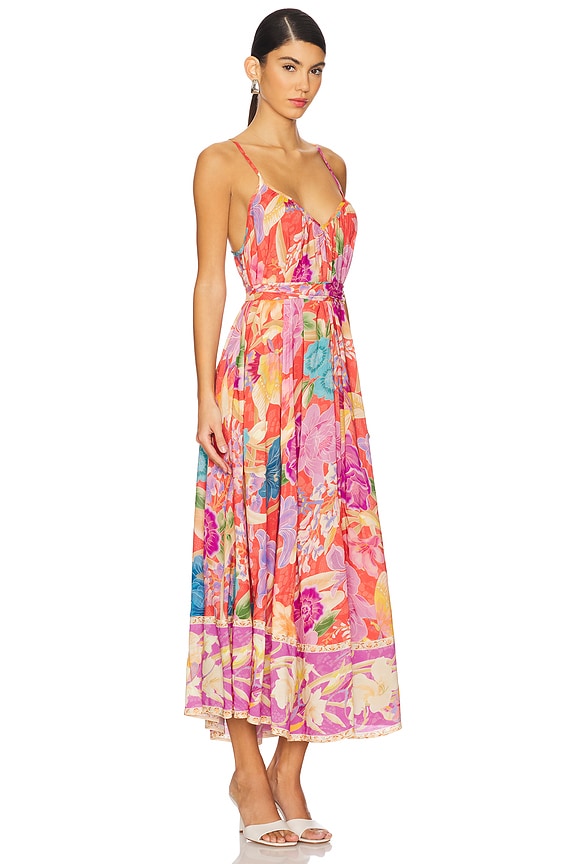 view 2 of 3 PAINTERS GARDEN STRAPPY MAXI 원피스 in Crimson
