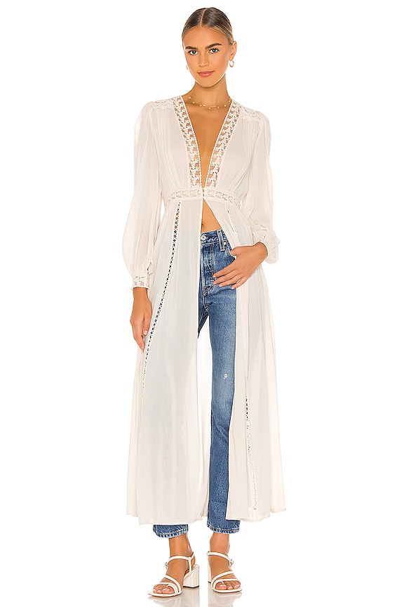 view 1 of 3 Le Gauze Lace Duster in Off White