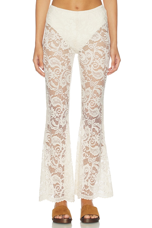 view 1 of 6 Labyrinth Lace Bells in Cloud Cream