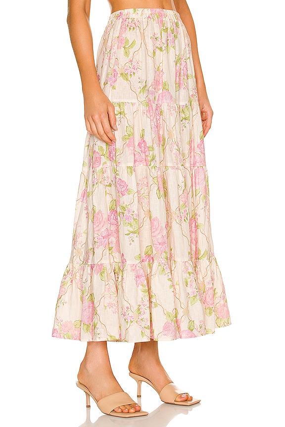 view 2 of 4 Rose Garden Tiered Skirt in Rose