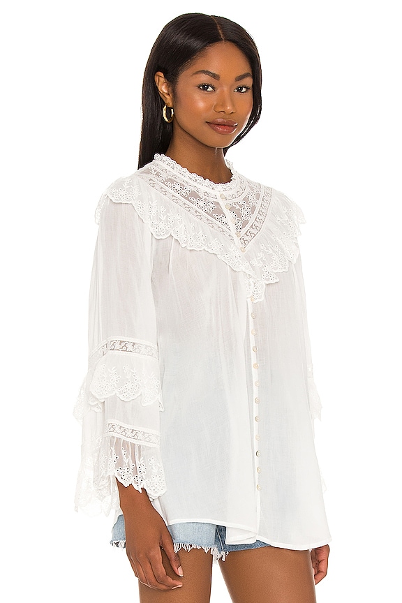 view 2 of 4 Ella Lace Blouse in White
