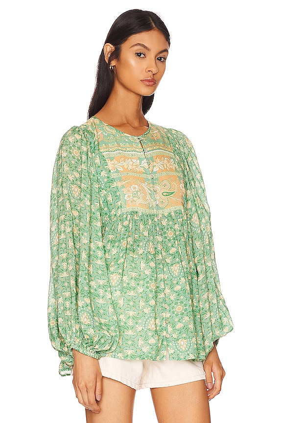 view 2 of 4 Madame Peacock Boho Blouse in Emerald