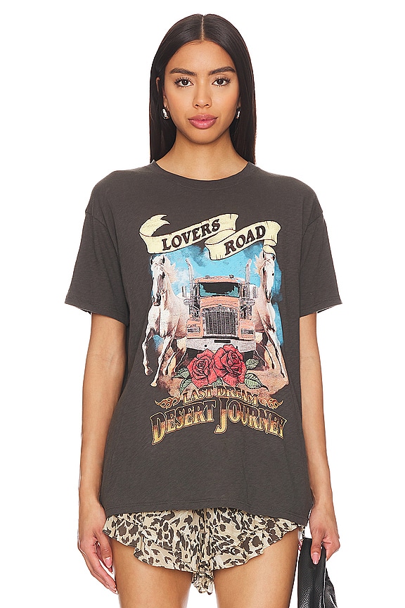 view 2 of 5 Lovers Road Biker Tee in Charcoal