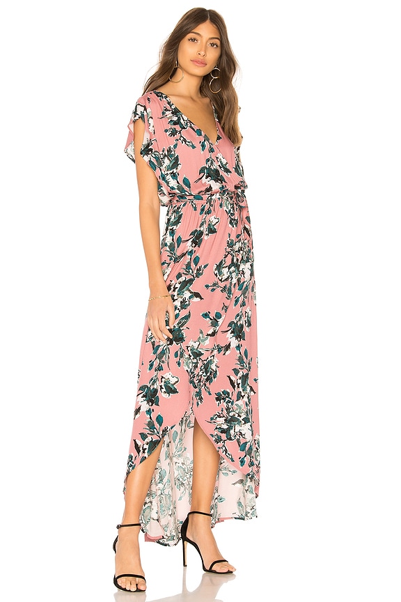 Splendid Painted Floral Wrap Dress in Rose Dust | REVOLVE