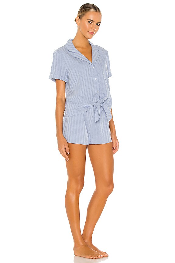 view 2 of 4 Notch Collar PJ Set in Forever Blue