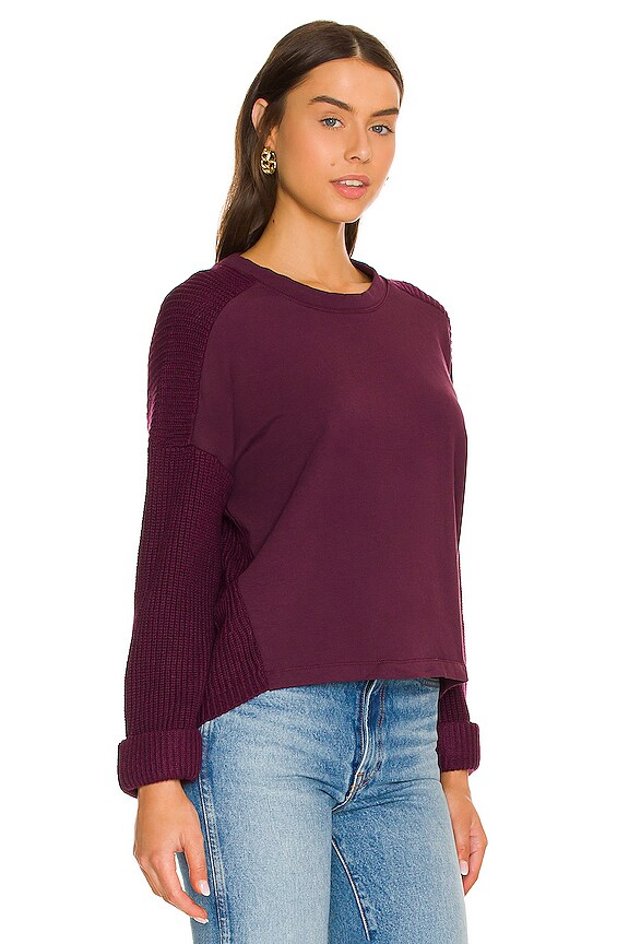 view 2 of 4 Shea Sweater Mix Pullover in Black Cherry