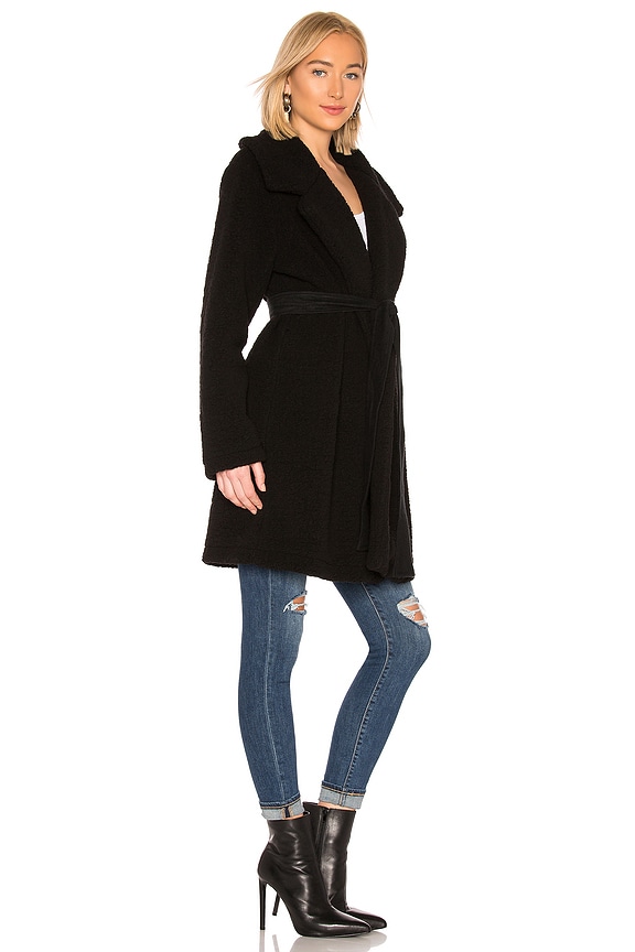 view 2 of 3 Faux Sherpa Long Cardigan in Black