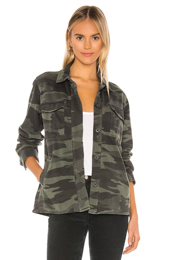 Splendid Cargo Shirt Jacket in Vintage Olive Branch | REVOLVE