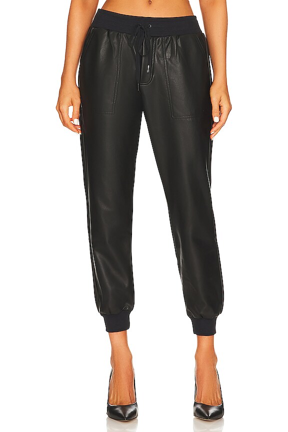 Splendid Faux Leather Jogger in Black | REVOLVE