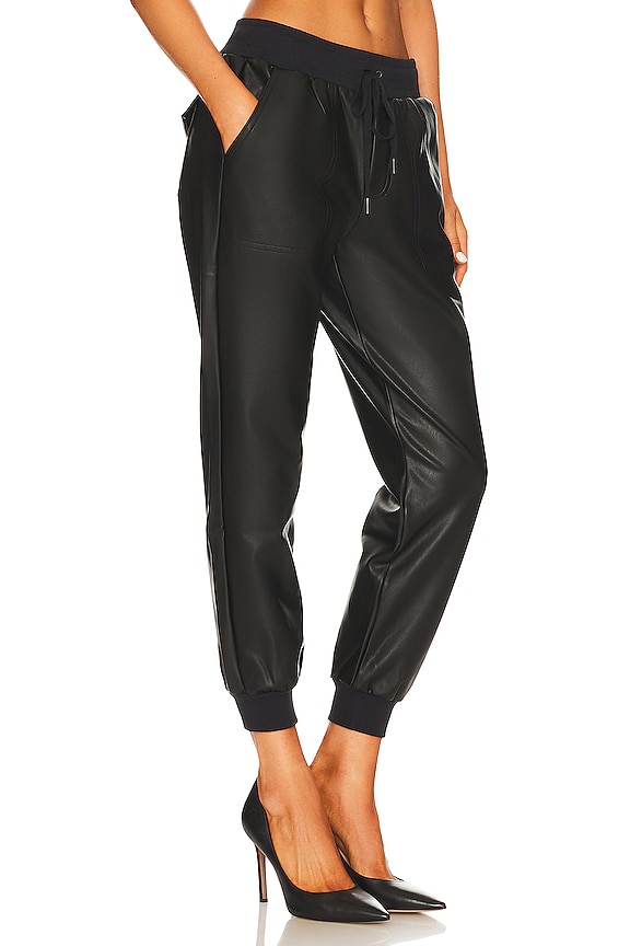 view 2 of 4 Faux Leather Jogger in Black