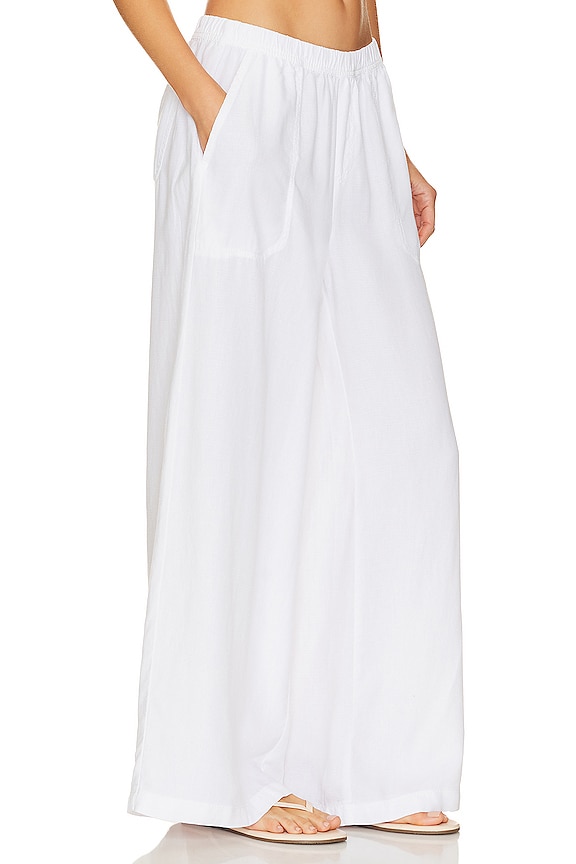 view 2 of 4 Angie Crop Palazzo Pant in White