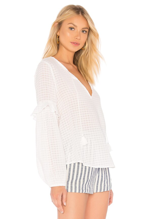 view 2 of 4 Draftsman Check Woven Top in White