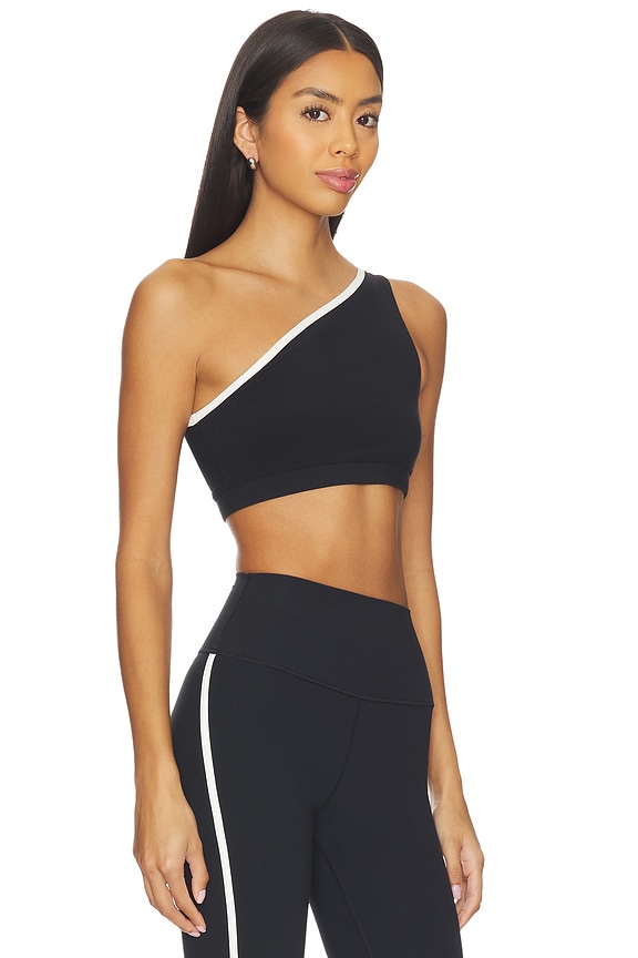 view 2 of 4 Josie Airweight One Shoulder Sports Bra in Black & White