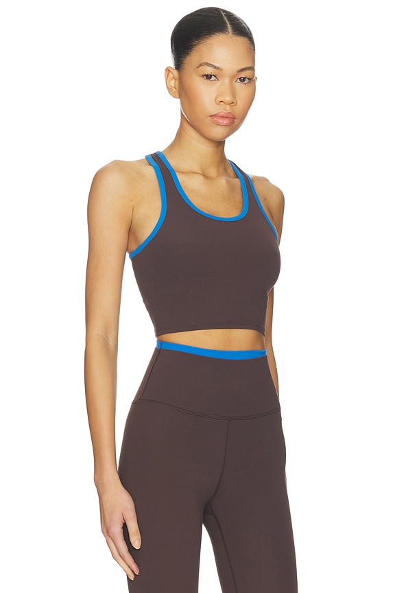 view 2 of 4 Amber Airweight Bralette in Dark Chocolate & Classic Blue