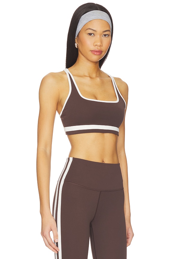view 2 of 4 Bianca Rigor Bra in Dark Chocolate & White