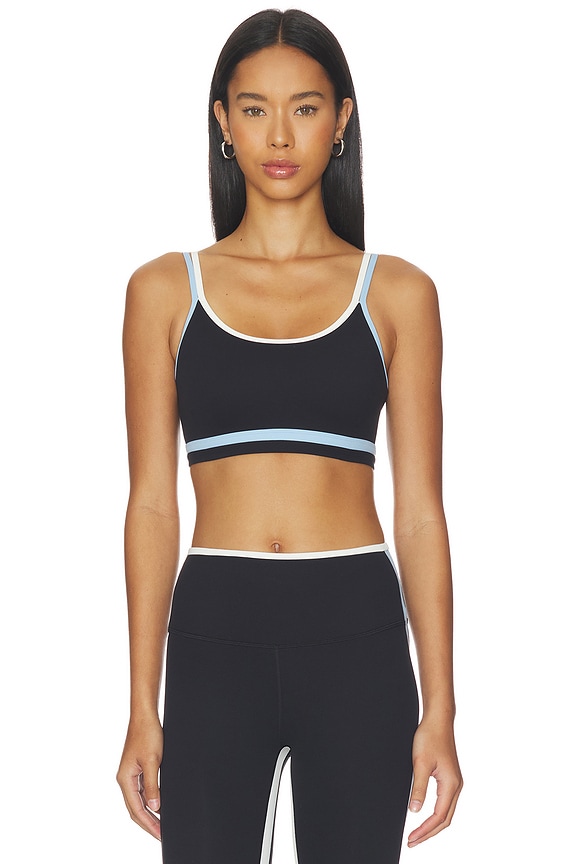 view 1 of 4 Eva Rigor Double Strap Bra in Black & Skylight