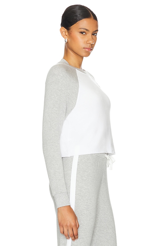 view 2 of 4 SUDADERA DEPORTIVA RECORTADA WARM UP in Heather Grey & White