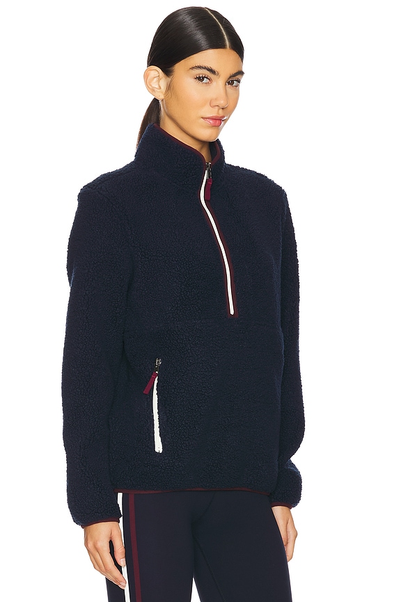 view 2 of 4 Libby Sherpa Half Zip Sweatshirt in Indigo & Dark Cherry