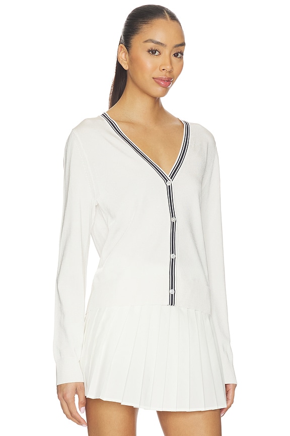 view 2 of 4 Bekah Knit Cardigan in White & Indigo