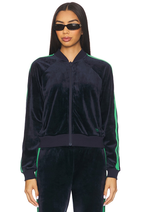 view 2 of 5 Heritage Velour Bomber in Indigo & Grass