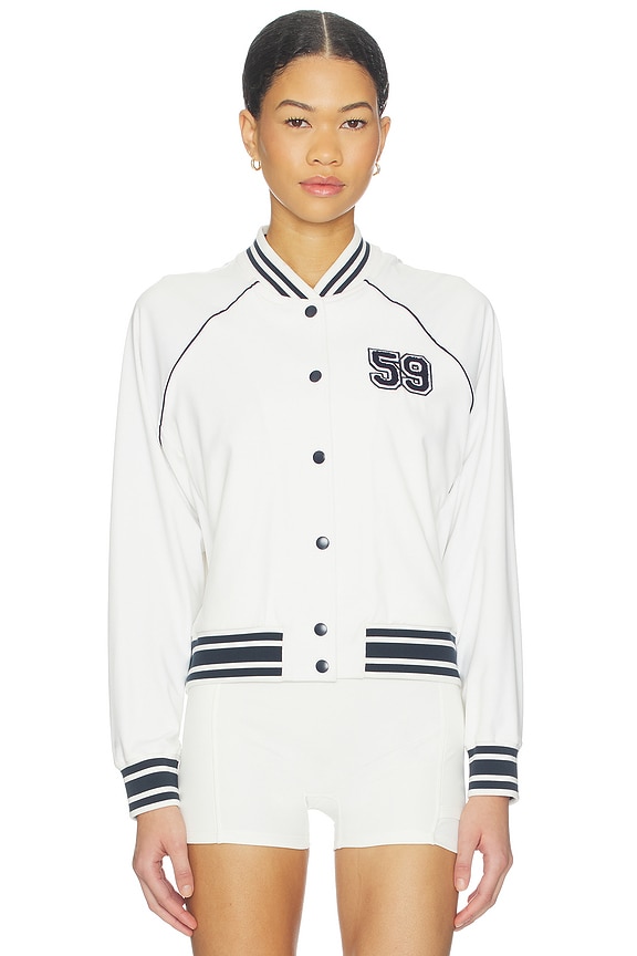 view 2 of 5 Hayes Varsity Rigor Jacket in White