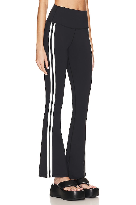 view 2 of 4 Raquel Supplex 2 Stripe Flare Legging in Black & White