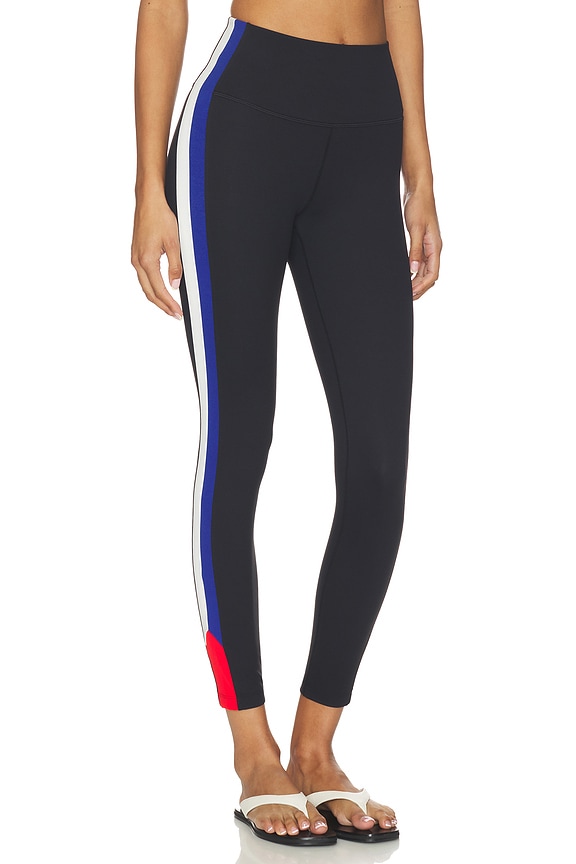 view 1 of 7 Monah High Waist Rigor Legging 7/8 Legging in Black & Cobalt