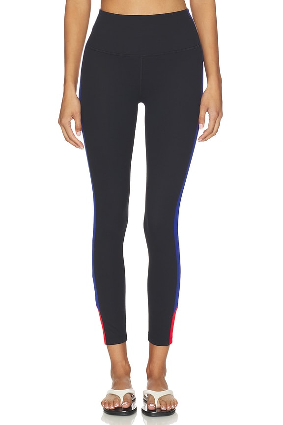view 2 of 7 Monah High Waist Rigor Legging 7/8 Legging in Black & Cobalt