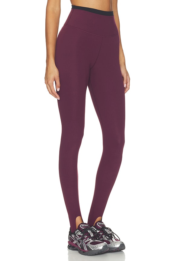 view 2 of 6 River Dual Airweight Stirrup Legging in Dark Cherry & Black