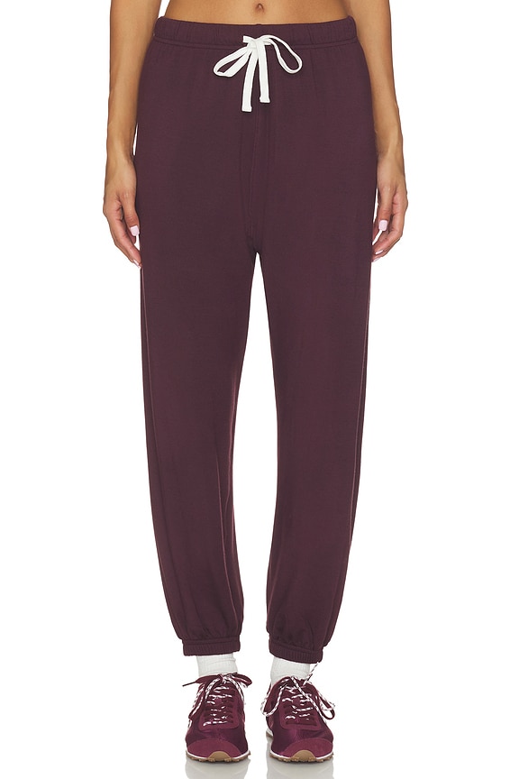 view 2 of 7 Andie Oversized Sweatpant in Dark Cherry